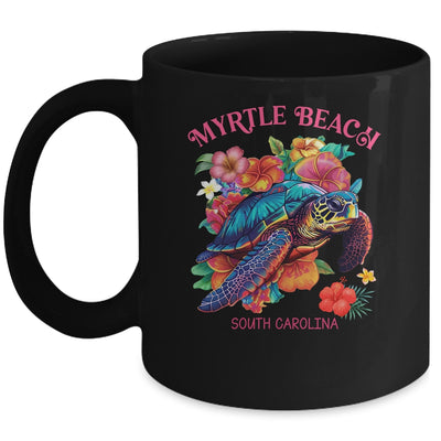 Myrtle Beach South Carolina Floral Beach Turtle Souvenir Mug | teecentury