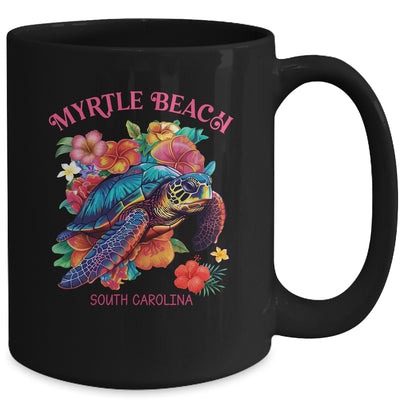 Myrtle Beach South Carolina Floral Beach Turtle Souvenir Mug | teecentury