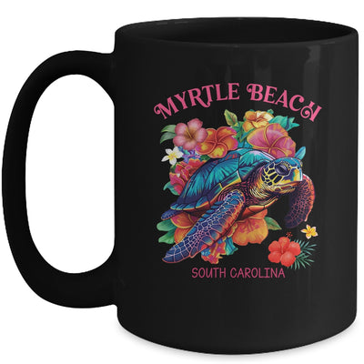 Myrtle Beach South Carolina Floral Beach Turtle Souvenir Mug | teecentury