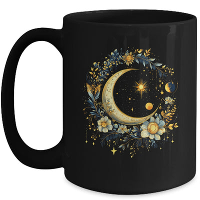 Mystic Sun And Moon Woman Girls Mystical Flowers Aesthetic Mug | teecentury