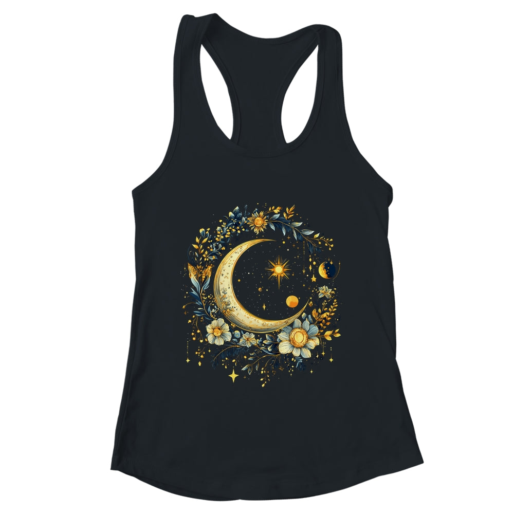 Mystic Sun And Moon Woman Girls Mystical Flowers Aesthetic Shirt & Tank Top | teecentury