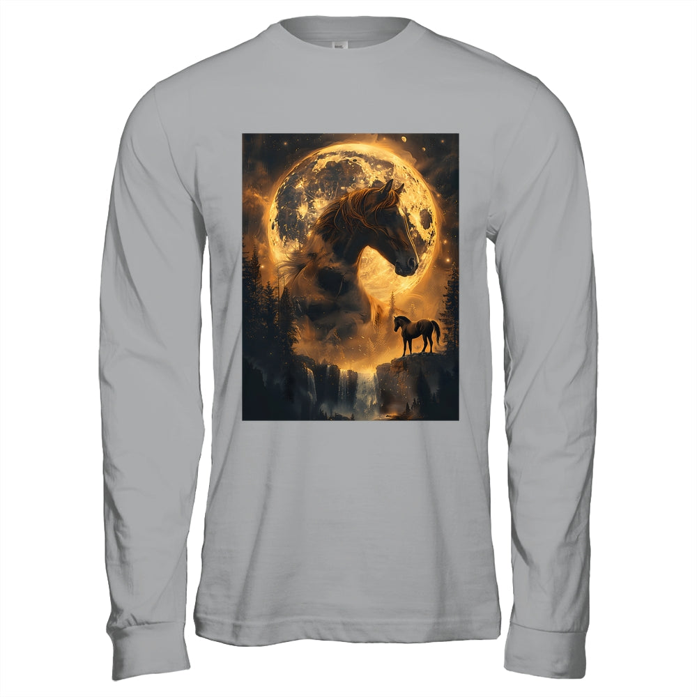 Mystical Retro Majestic Horse Spirit Animal Moon Nature Shirt & Hoodie | teecentury
