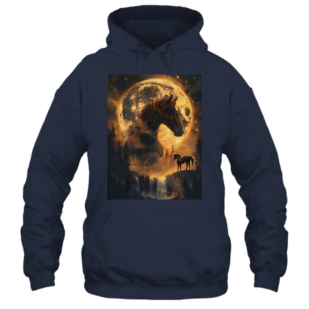Mystical Retro Majestic Horse Spirit Animal Moon Nature Shirt & Hoodie | teecentury