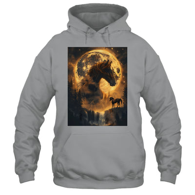 Mystical Retro Majestic Horse Spirit Animal Moon Nature Shirt & Hoodie | teecentury