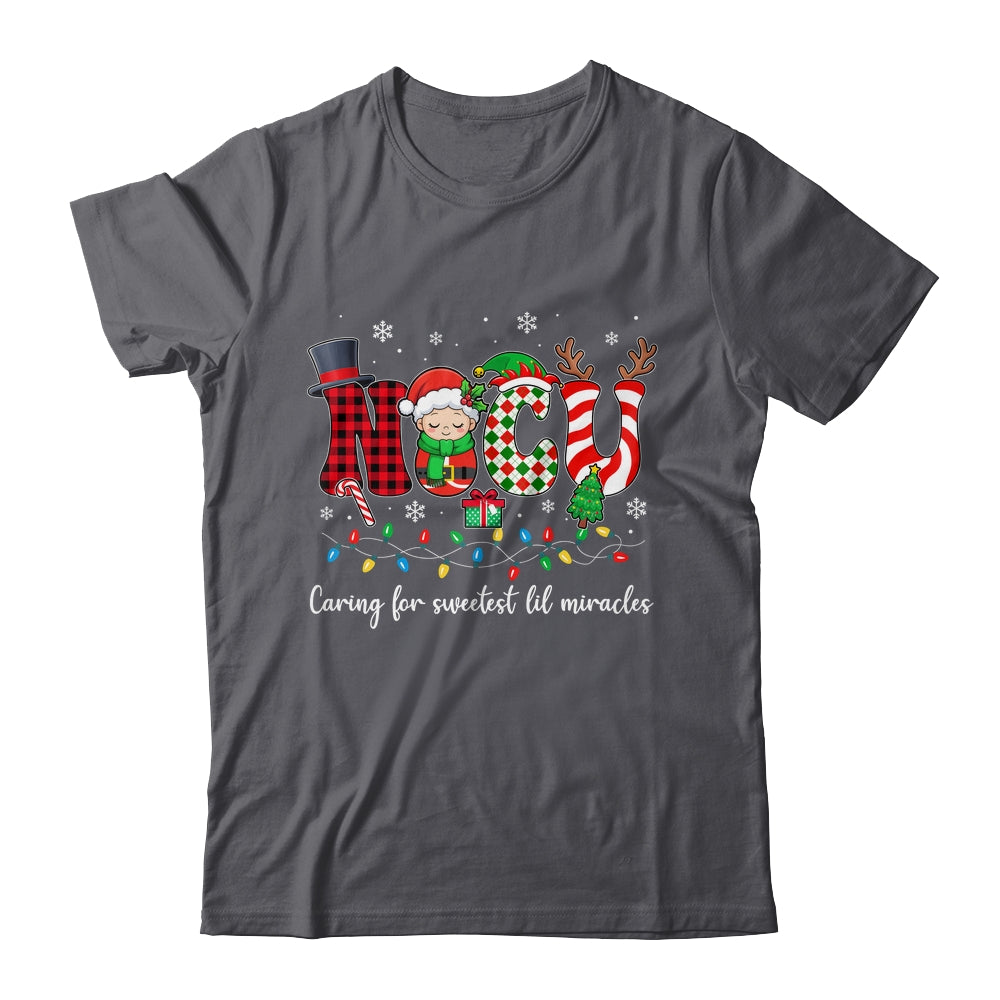 NICU Caring For Sweetest Lil Miracles Christmas Nurse Shirt & Sweatshirt | teecentury