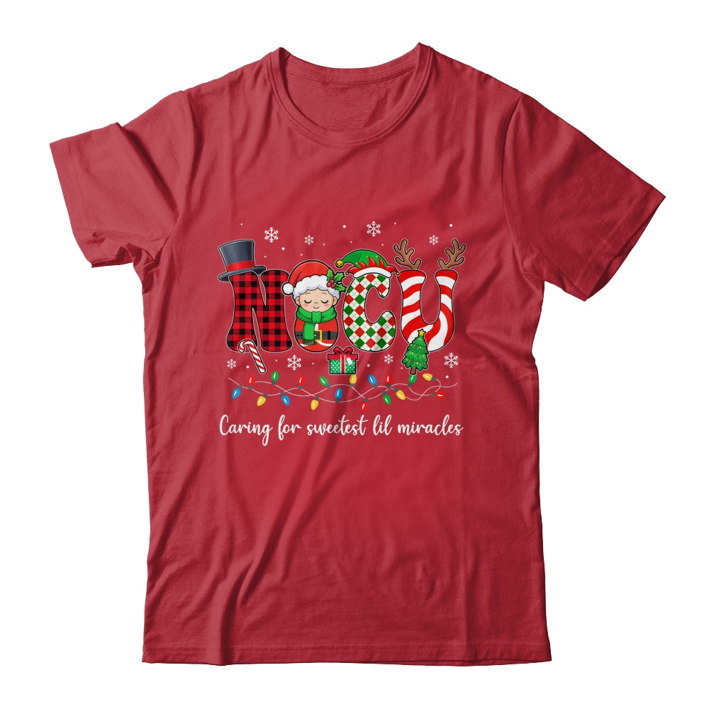 NICU Caring For Sweetest Lil Miracles Christmas Nurse Shirt & Sweatshirt | teecentury