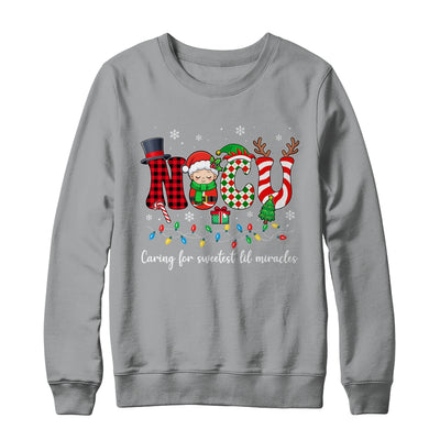 NICU Caring For Sweetest Lil Miracles Christmas Nurse Shirt & Sweatshirt | teecentury