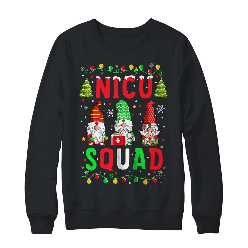 NICU Nurse Squad Three Gnomes Christmas Gnome Nurse Xmas Shirt & Sweatshirt | teecentury