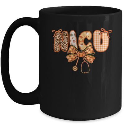 NICU Nurse Stethoscope Coquette Bow Autumn Fall Nursing RN Mug | teecentury