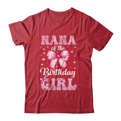 Nana Of Birthday Girl Coquette Bow Matching Family Shirt & Hoodie | teecentury