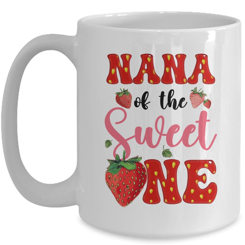 Nana Of Sweet One Strawberry Frist 1st Birthday Girl Mug | teecentury