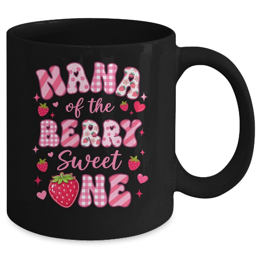 Nana Of The Berry Sweet One Strawberry First Birthday Mug | teecentury