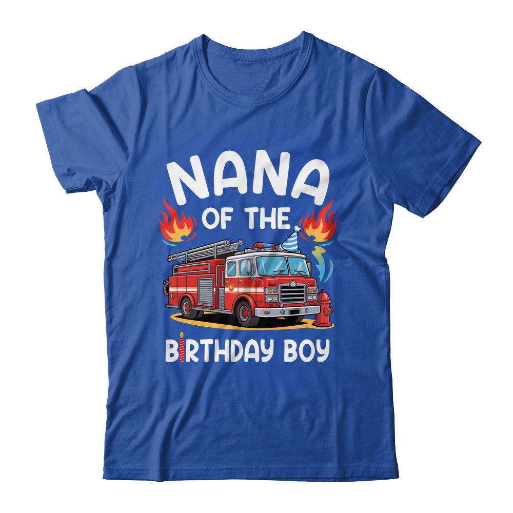 Nana Of The Birthday Boy Fire Truck Firefighter 1st Party Shirt & Hoodie | teecentury