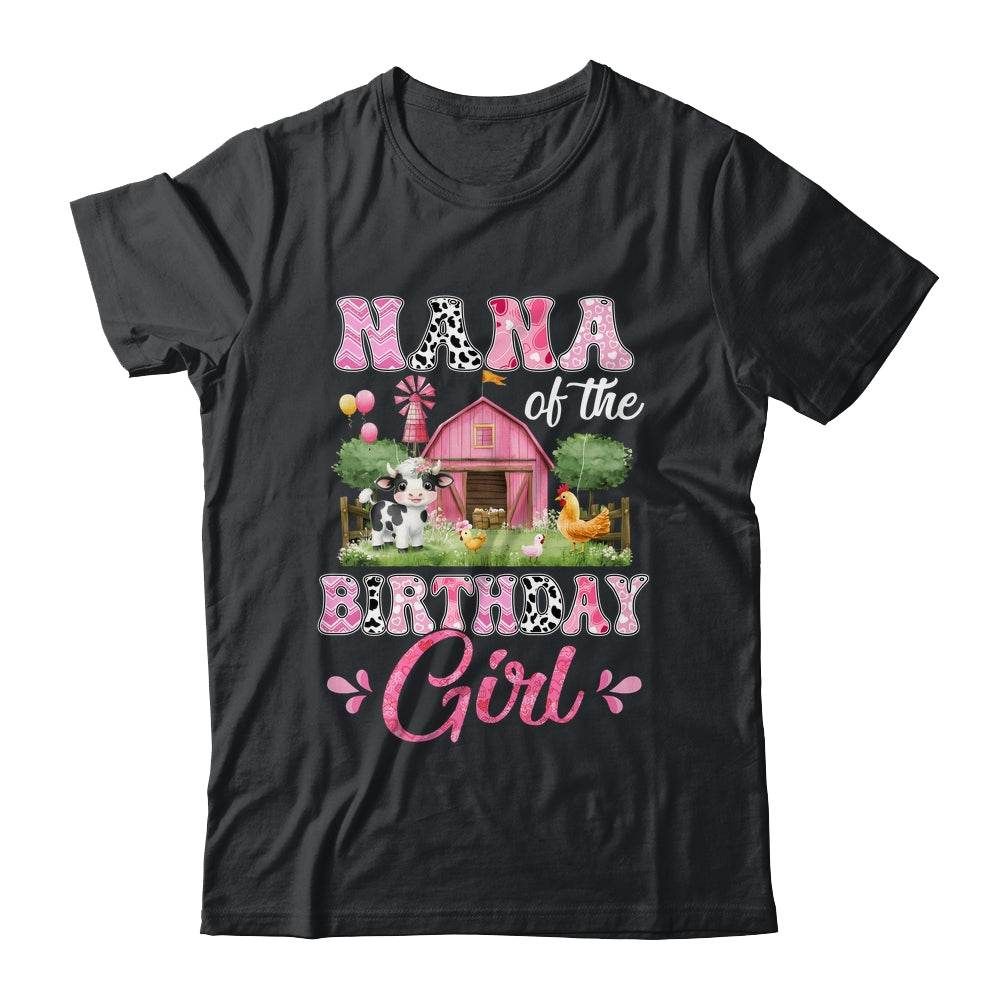 Nana Of The Birthday Girl 1st Birthday Cow Farm Family Shirt & Hoodie | teecentury