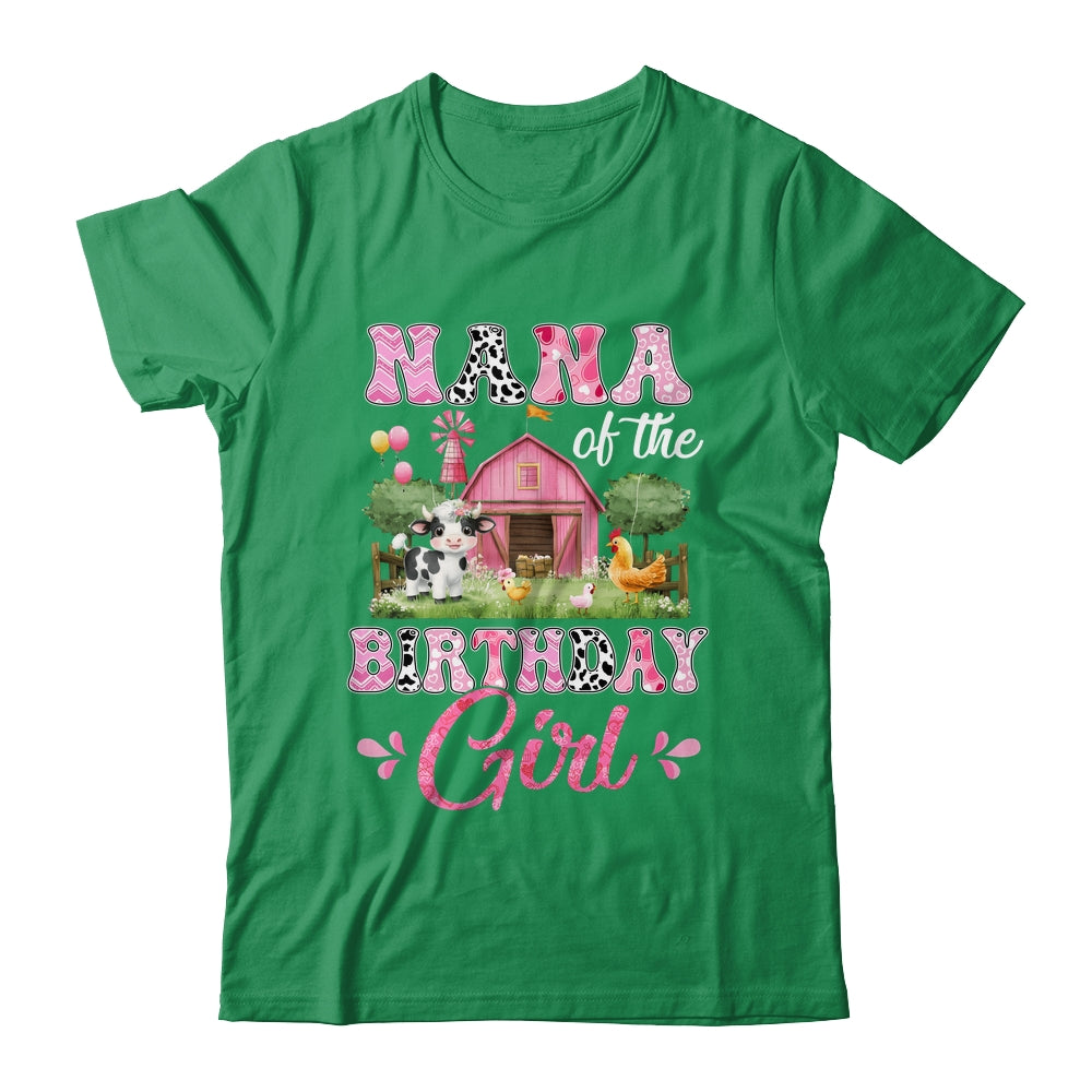 Nana Of The Birthday Girl 1st Birthday Cow Farm Family Shirt & Hoodie | teecentury