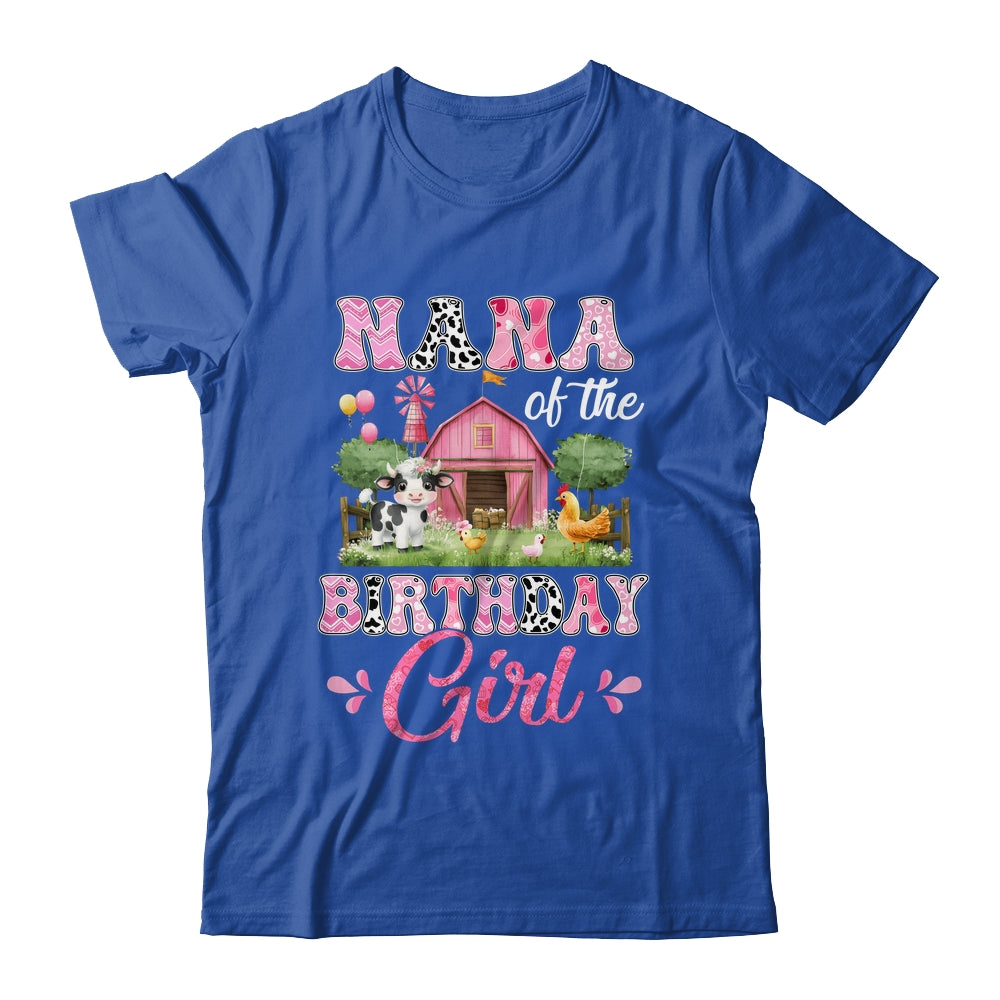 Nana Of The Birthday Girl 1st Birthday Cow Farm Family Shirt & Hoodie | teecentury