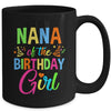 Nana Of The Birthday Girl Glows Retro 80's Party Family Mug | teecentury