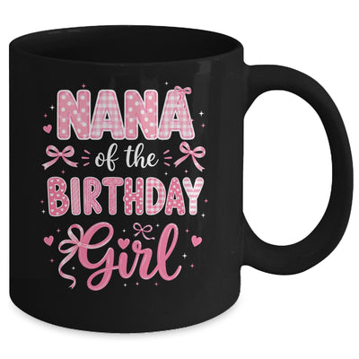 Nana Of The Birthday Girl Matching Pink Coquette Bow Mug | teecentury