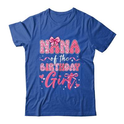 Nana Of The Birthday Girl Pink Coquette Bow Family Shirt & Hoodie | teecentury