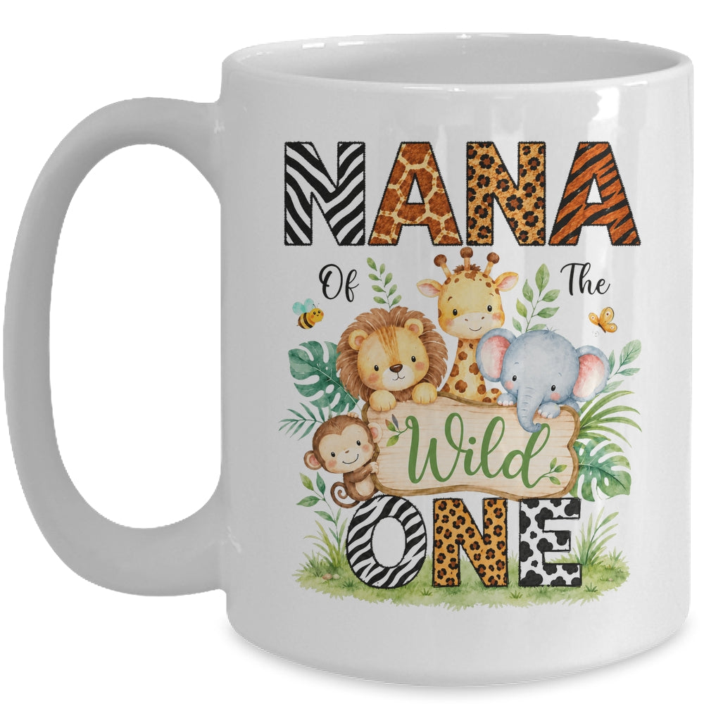 Nana Of The Wild One First Birthday Boy Jungle Safari Mug | teecentury