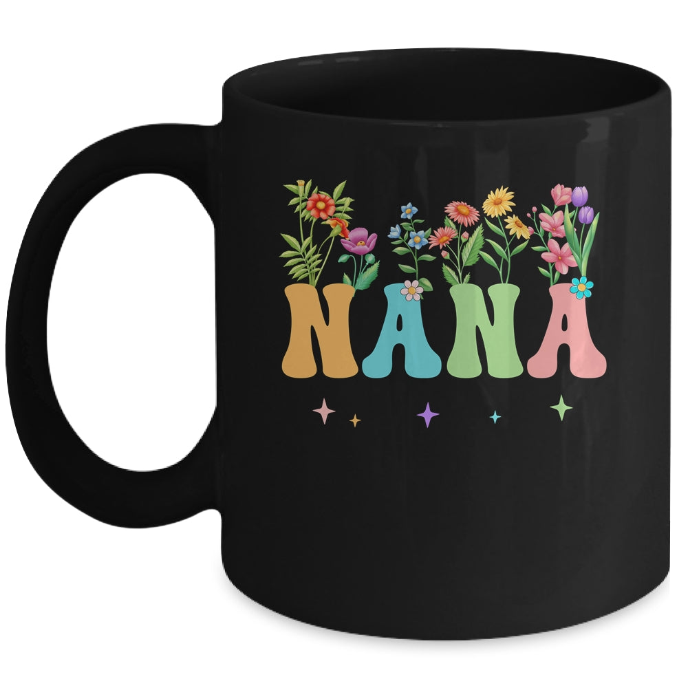 Nana Women Wildflower Floral Design Nana Mothers Day Mug | teecentury