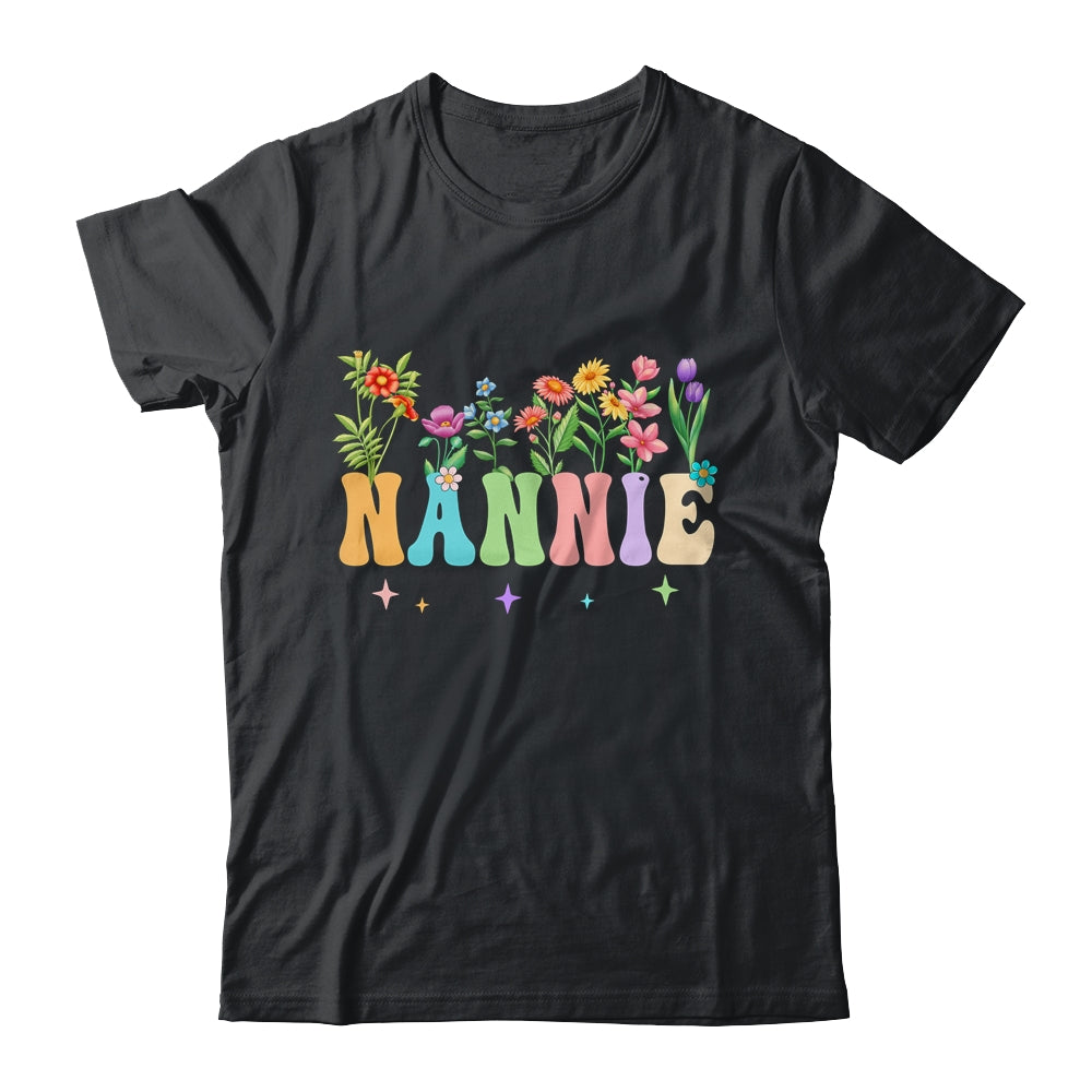 Nannie Women Wildflower Floral Design Nannie Mothers Day Shirt & Tank Top | teecentury