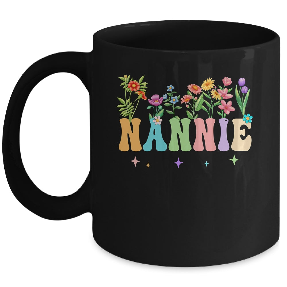 Nannie Women Wildflower Floral Design Nannie Mothers Day Mug | teecentury