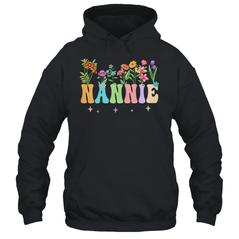 Nannie Women Wildflower Floral Design Nannie Mothers Day Shirt & Tank Top | teecentury