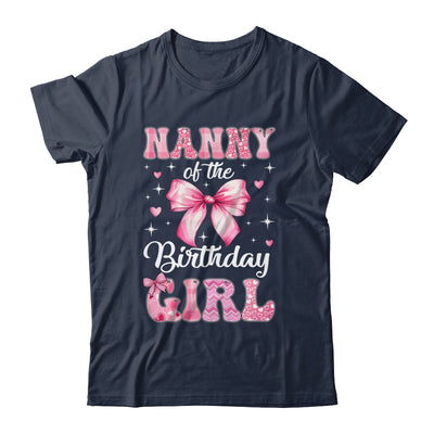 Nanny Of Birthday Girl Coquette Bow Matching Family Shirt & Hoodie | teecentury