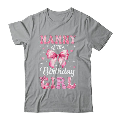 Nanny Of Birthday Girl Coquette Bow Matching Family Shirt & Hoodie | teecentury