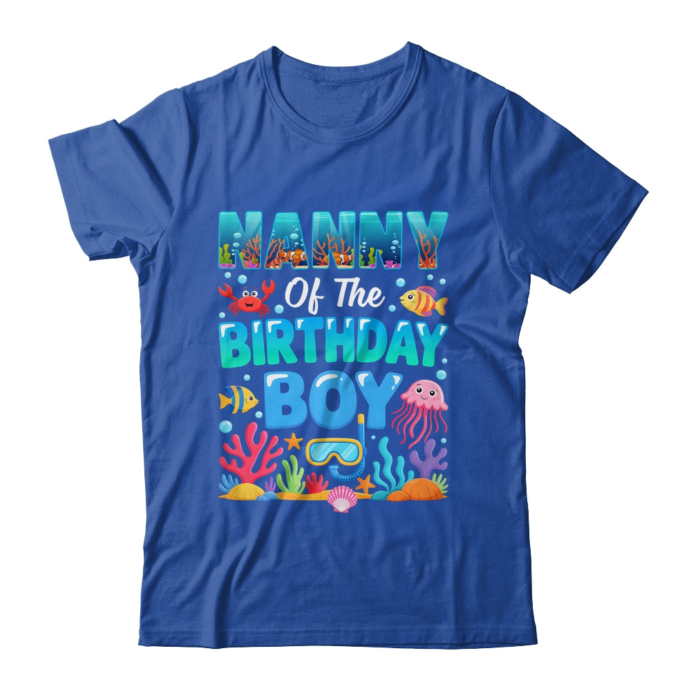 Nanny Of The Birthday Boy Sea Animals Ocean Aquarium Shirt & Hoodie | teecentury