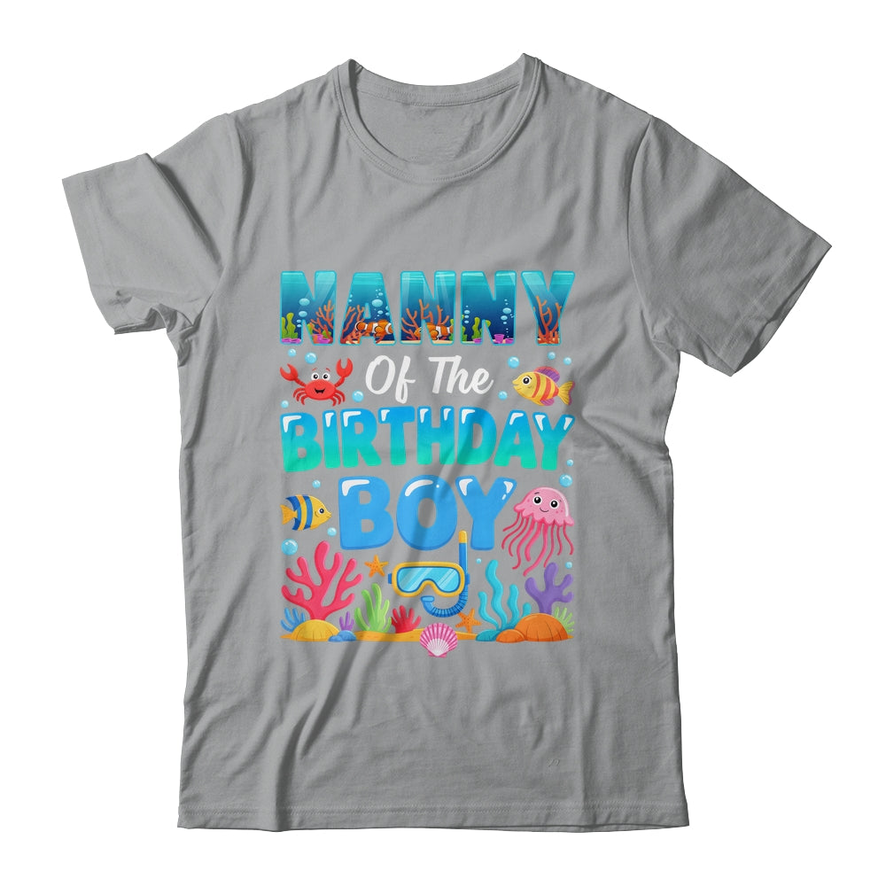 Nanny Of The Birthday Boy Sea Animals Ocean Aquarium Shirt & Hoodie | teecentury