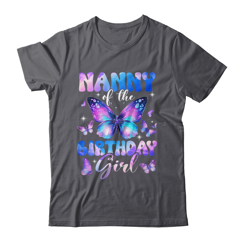 Nanny Of The Birthday Girl Butterfly Family Matching Shirt & Hoodie | teecentury