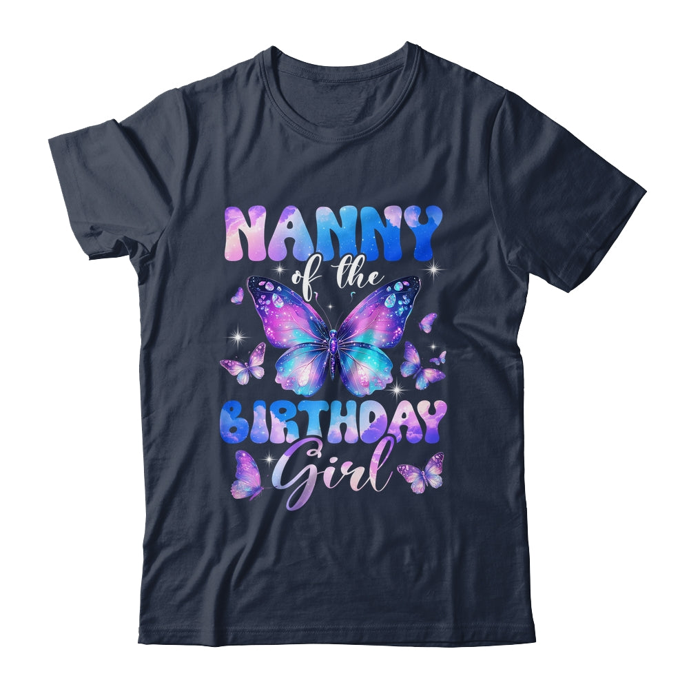 Nanny Of The Birthday Girl Butterfly Family Matching Shirt & Hoodie | teecentury