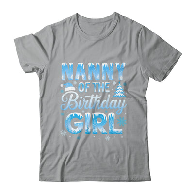 Nanny Of The Birthday Girl Snowflakes Winter Family Matching Shirt & Hoodie | teecentury