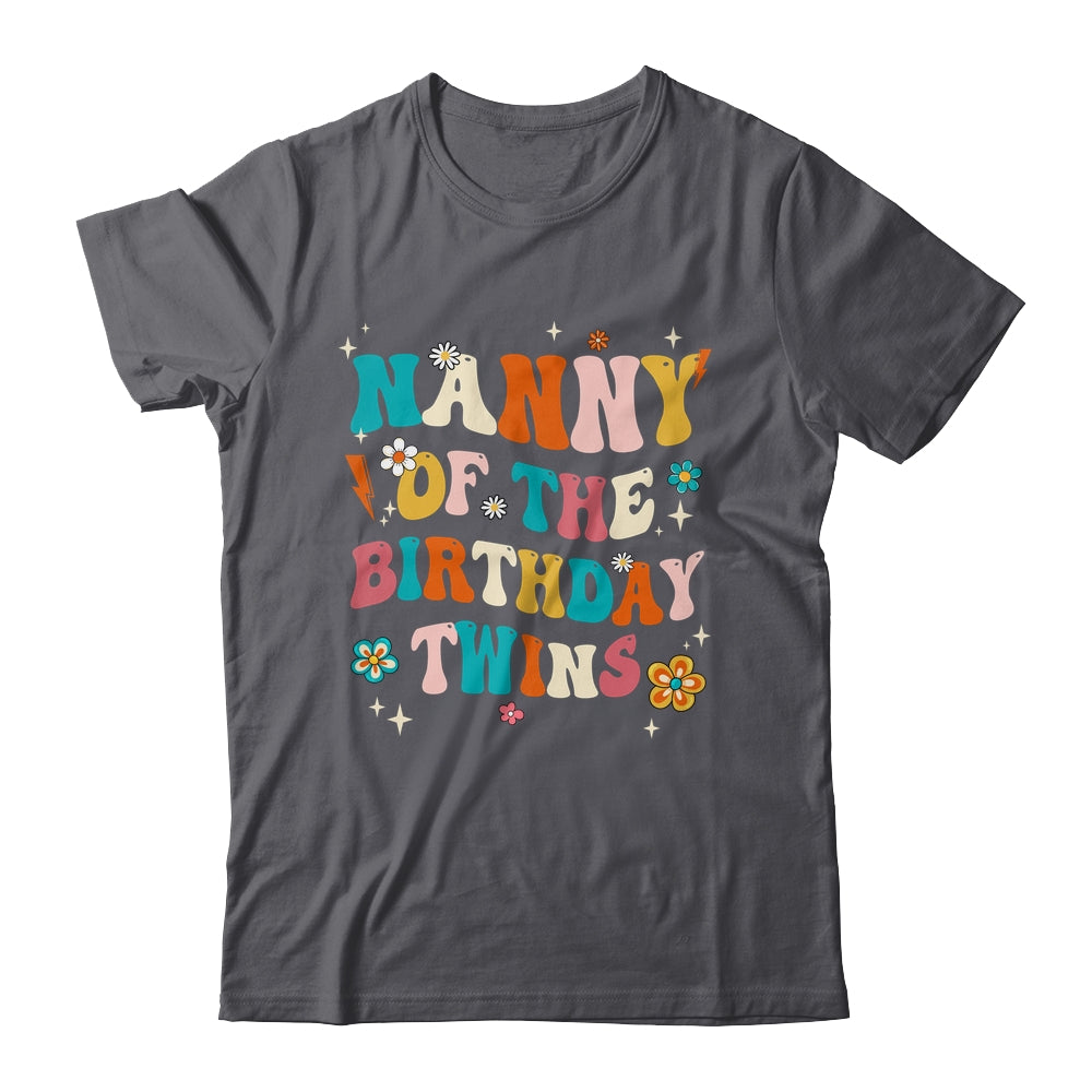 Nanny Of The Birthday Twins Boys Girls Party Retro Bday Shirt & Hoodie | teecentury