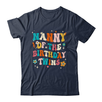 Nanny Of The Birthday Twins Boys Girls Party Retro Bday Shirt & Hoodie | teecentury