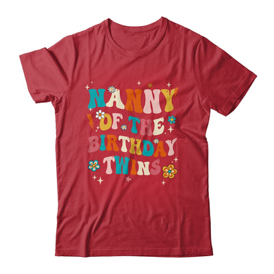 Nanny Of The Birthday Twins Boys Girls Party Retro Bday Shirt & Hoodie | teecentury