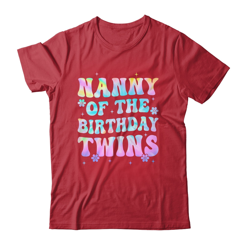 Nanny Of The Birthday Twins Girls Kids Party Retro Bday Shirt & Hoodie | teecentury