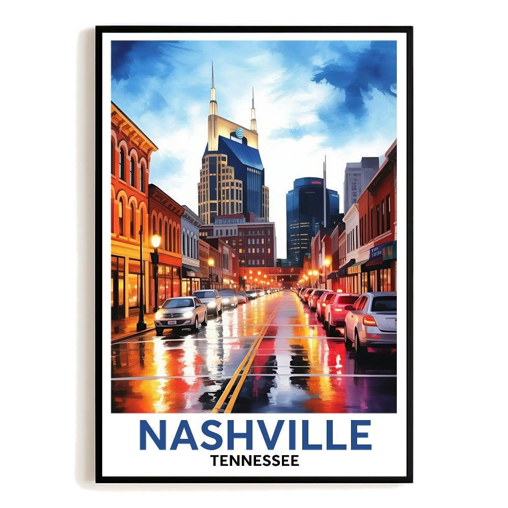 Nashville Tennessee Vintage Travel Poster Nature City Wall Art Landscape Picture Prints Suitable For Home Room Living Room Office Bedroom Aesthetic Decor Unframed | teecentury