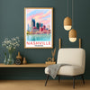Nashville Travel Print Poster City Tennessee Souvenir Wall Art Landscape Painting Picture Suitable For Home Room Living Room Bedroom Aesthetic Decor Unframed | teecentury