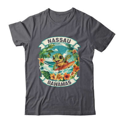 Nassau Bahamas Cute Sea Turtle Surfing Summer Vacation Shirt & Tank Top | teecentury