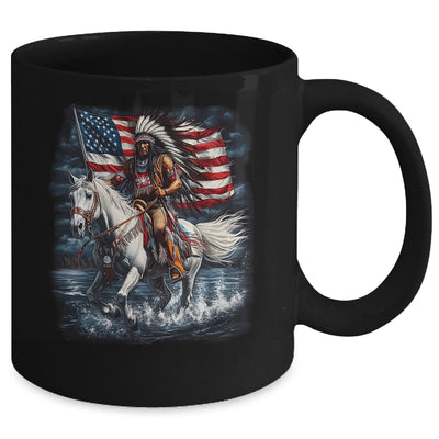 Native American Day Flag Indian Riding Horse 4th Of July Mug | teecentury