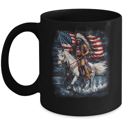 Native American Day Flag Indian Riding Horse 4th Of July Mug | teecentury