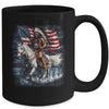 Native American Day Flag Indian Riding Horse 4th Of July Mug | teecentury
