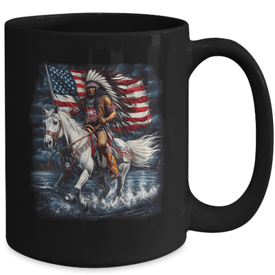 Native American Day Flag Indian Riding Horse 4th Of July Mug | teecentury