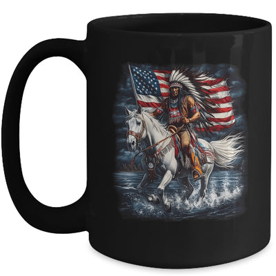 Native American Day Flag Indian Riding Horse 4th Of July Mug | teecentury