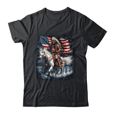 Native American Day Flag Indian Riding Horse 4th Of July Shirt & Hoodie | teecentury