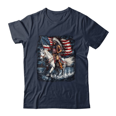 Native American Day Flag Indian Riding Horse 4th Of July Shirt & Hoodie | teecentury