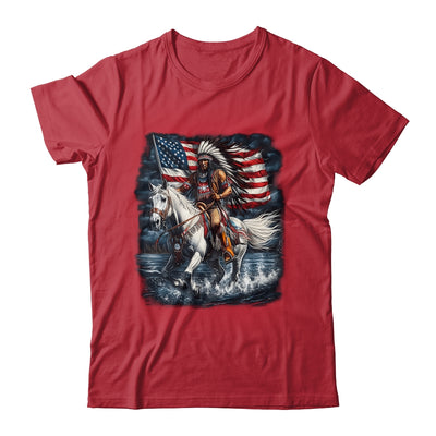 Native American Day Flag Indian Riding Horse 4th Of July Shirt & Hoodie | teecentury